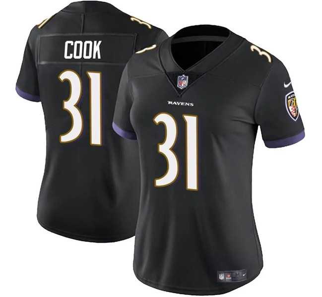 Womens Baltimore Ravens #31 Dalvin Cook Black Stitched Jersey Dzhi->women nfl jersey->Women Jersey